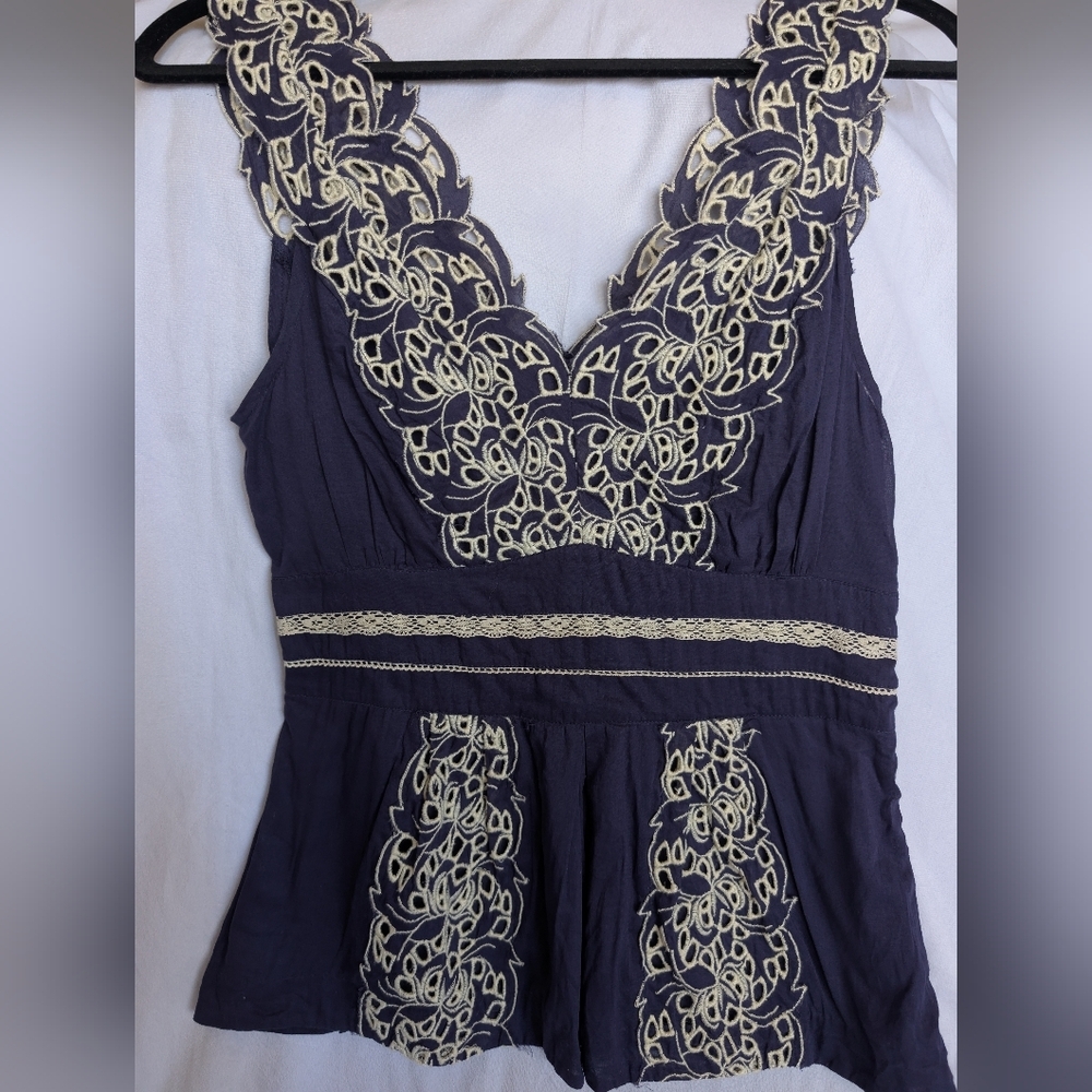 Anthropologie Floreat Embroidered Blouse Size 6 - Picture 9 of 10